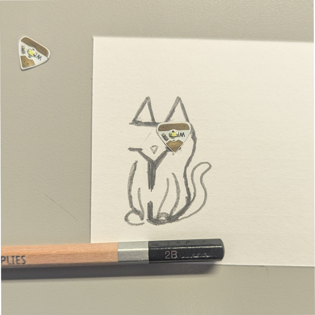 And this was a 2B pencil experiment. Since I looked it up, it should have contained a high level of graphite to transmit electricity. The problem was figuring out how to connect the negative and positive sides on a flat drawing. Also, it totally slipped my mind that I could have just used folding. Anyway, on to the next experiment!